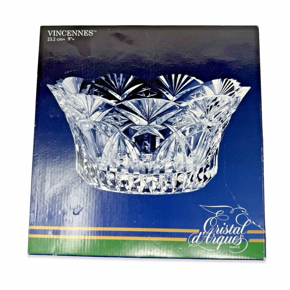 Cristal D’ Arques J.G. Durand Large Crystal Centerpiece Bowl New in Box